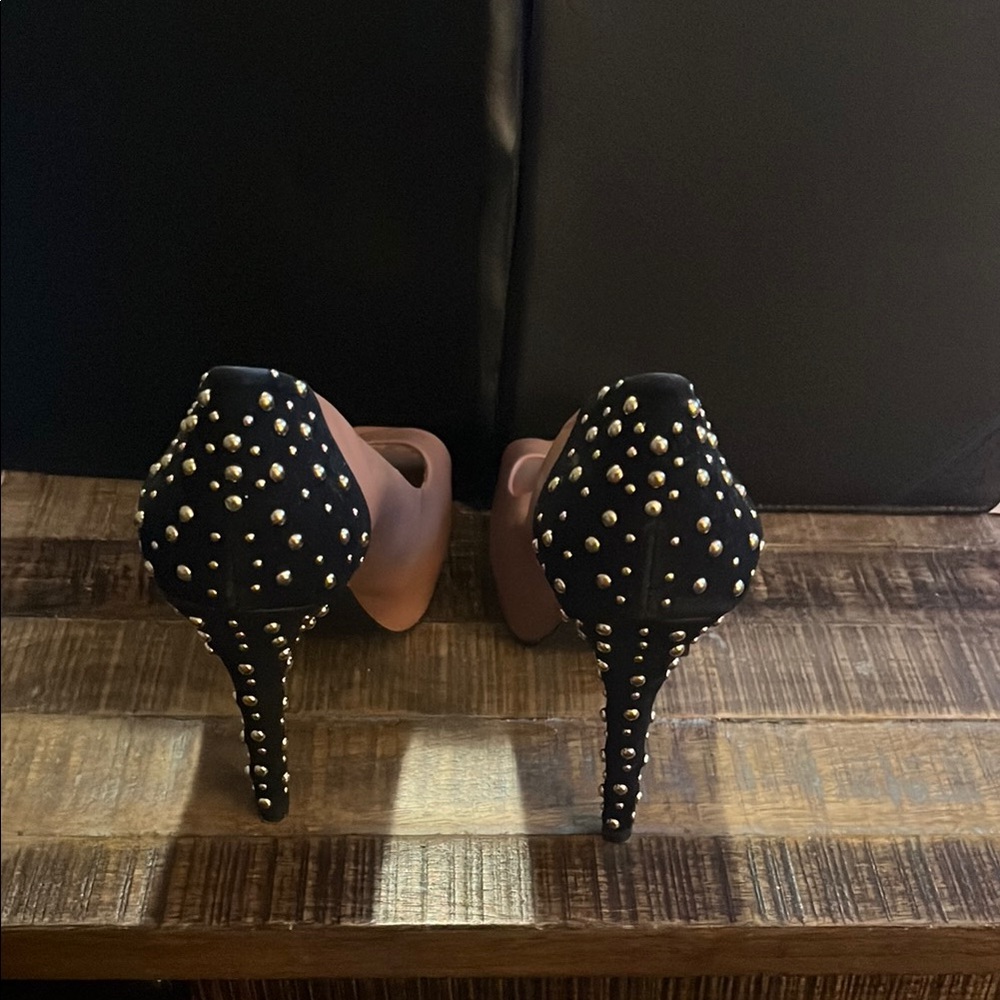 Jessica Simpson Brown Stiletto Heels with Studded Detail - Picture 4 of 5